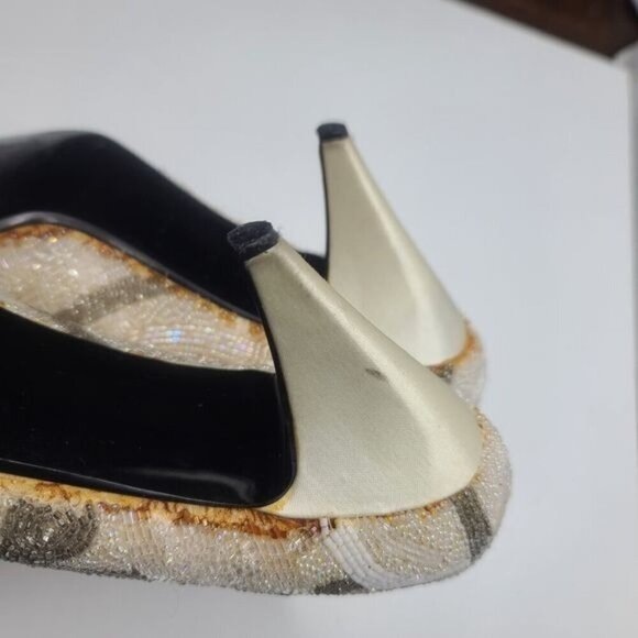 Vintage 1980s J. Renee Beaded Formal Wedding High Heels size 9 M - Picture 14 of 16